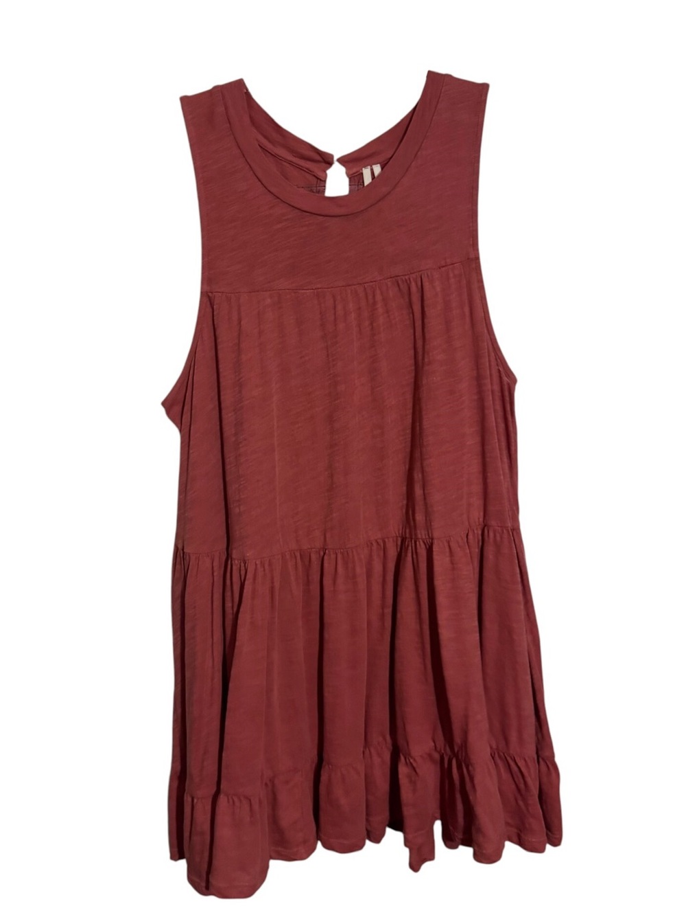 By Anthropologie Size X-Small Mauve Georgia Tiered Babydoll Tunic Cotton Boho